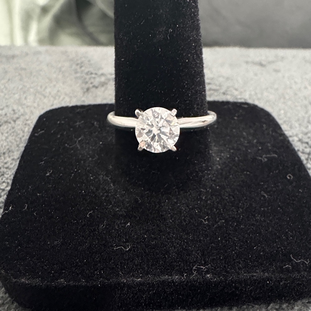 1.08 CT LG Diamond with IGI Report, 14k White Gold Solitaire Engagement Ring